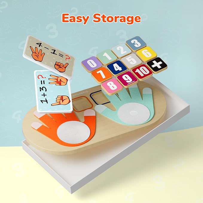 TOP BRIGHT Educational Learning Number Toy for Toddler - Finger Counting Math Toys, Homeschool Supplies for Math Manipulates, Number Counting Blocks for Kids, Montessori Toy for 3 Year Old