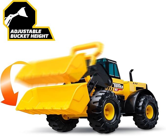 Tonka Steel Classics Front Loader - Made with Steel & Sturdy Plastic, Yellow Toy Construction Truck, Boys and Girls, Kids, Toddlers, Ages 3+