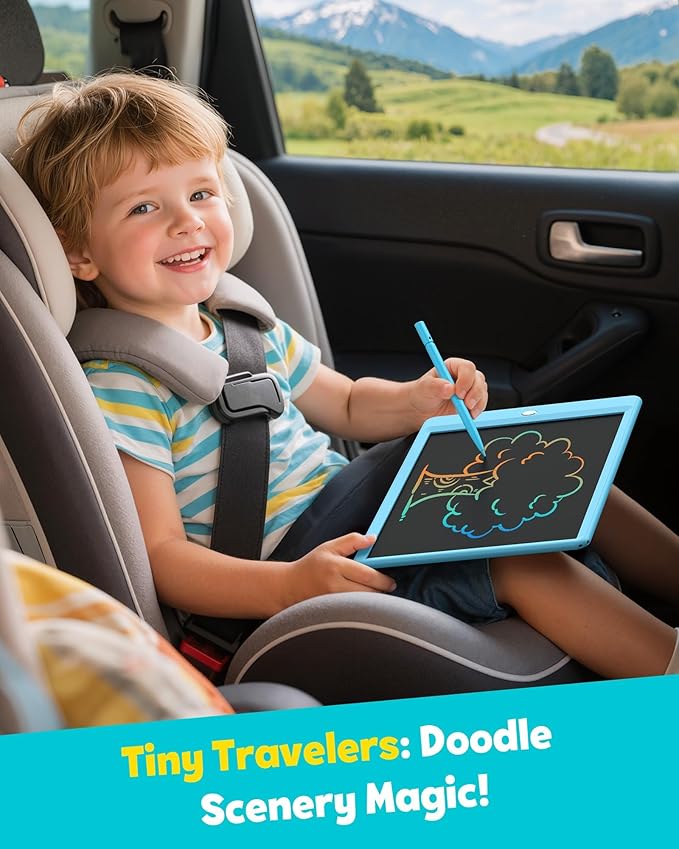 TEKFUN LCD Writing Tablet for Kids, 10-inch Coloring Drawing Pad, Mess Free Doodle Board, Christmas Gifts for Boys and Toddlers, Toys for 3 4 5 6 7 8 Year Old Girls(Blue)