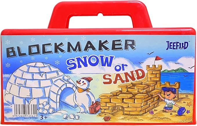JEEFUD Snow Block Maker, Sand Castle Mold, Beach Snow Building Kit Toys Winter Outdoor Toys Christmas Gift for Kids, 2 Pack (Red & Purple)
