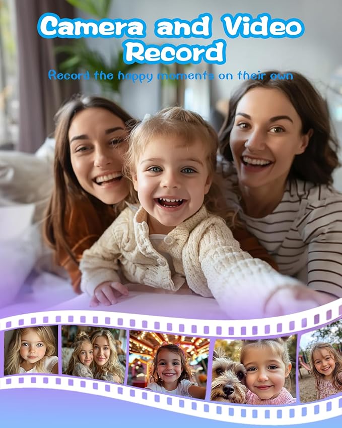 MOMILLA Kids Toys Smart Phone, Christmas Birthday Gifts for Girls Grandkids, 3.97" Kids Phone, 16 GB Mini Play Cell Phone, Toddler Toys for Girls Age 3 4 5 6 7 8 9 10 Years Old (Front Camera Only)