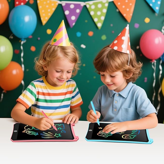 EooCoo Toddler Toys, LCD Writing Tablet for Kids 2 Pack, Kids Stocking Stuffers, Toddler Travel Essentials Drawing Pad, No Mess Coloring Books, Road Trip Activities, Age 3-5 Boy Girl Gifts - 10 Inch