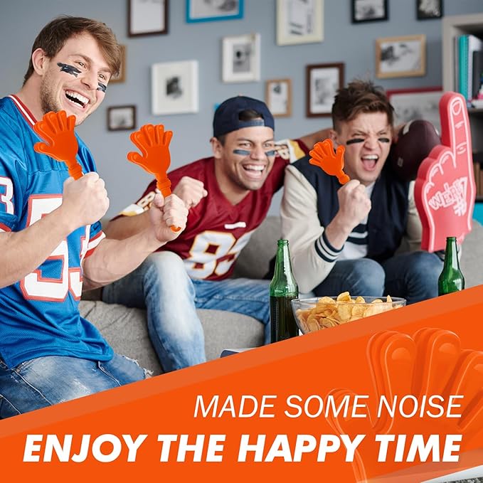 36 Pcs Hand Clappers Noisemakers 7.5 Inch Clappers Noisemakers Plastic Hand Clappers for Birthdays Game Football Sporting Events Cheers Supplies Dance Basketball Football Noisemakers（Orange）