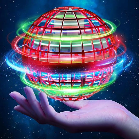 Flying Orb Ball Toys 2024, Hover Boomerang Spinner Fly Ball Toys for Kids Teen Boys Girls, Soaring Hand Controlled Mini Drone Cosmic Globe Spinning Birthday for 6 7 8 9 10 11 12(Red)