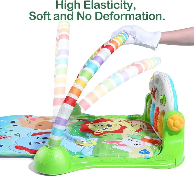 CUTE STONE Baby Gym Play Mat, Play Piano Gym with Tummy Time Activity Mat, Musical Activity Center for Infants Toddlers