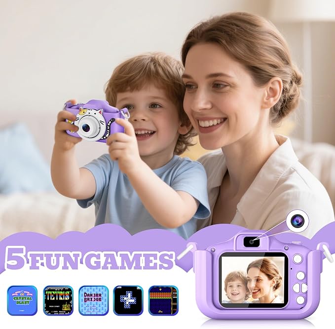 Kids Camera for Girls Boys Christmas Birthday Festival Gift for Kids,Digital Camera for Toddlers Toys for 3 4 5 6 7 8 9 10 11 12 Year Old