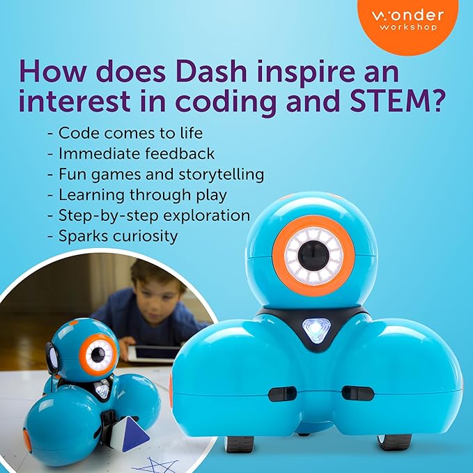 Wonder Workshop Dash Robot - Coding Robots for Kids 6+ - Voice Activated STEM Robot Toys - Interactive, Educational & Programmable