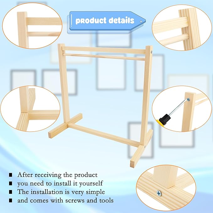 26 Pcs Wood Doll Garment Rack with Wooden Clothes Hanger Mini Wooden Girl Doll Clothes Hanger Organizer Storage Shelf for 18 Inch Girl Doll Clothes Baby Dollhouse (Color Set 1)