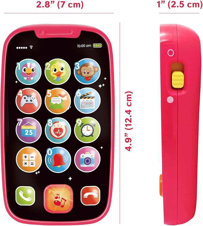 My First Smartphone – Cell Phone Baby Toy, for Toddlers and Young Children – 15 Unique Buttons and Functions, Musical Melodies, Animal Sounds and Number Learning – for 1-Year-Old Kids and Older