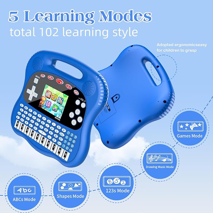 Kids Learning Tablet - 3.0" HD Color Screen Alphabet/Words//Math/Games/Music Preschool Interactive Educational Electronics for Boys and Girls