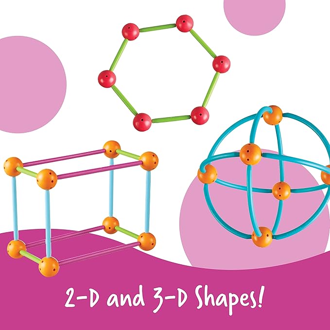 Learning Resources Dive into Shapes! A Sea and Build Geometry Set - Math Manipulatives, 3d Classroom Must Haves, STEM Games, Fine Motor Skills, Science Experiments for Kids, Building Supplies