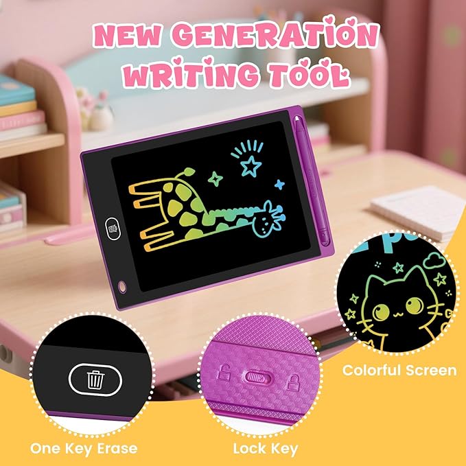 20 Pack LCD Writing Tablet for Kids, Erasable and Reusable Toddler Doodle Board in 8.5 inch, Ideal Educational Drawing Pad for Learning Toy for Ages 3-8 Gifts for Girls Boys