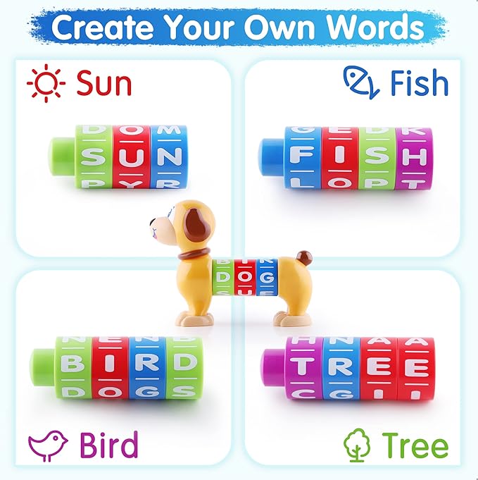 iPlay, iLearn Baby Stacking Toys, Toddler Montessori Building Blocks Set, Infant Alphabet Number Learning Block, Early Development Educational Birthday Gift for 12 18 Month 1 2 3 Year old Kid Boy Girl