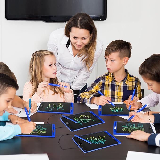 Zhehao 32Pcs LCD Writing Tablet for Kids Bulk 8.5 Inch Colorful Doodle Board Tablet Erasable Doodle Pad Educational Toy Christmas Birthday Gift for Boys Girl Age 3-10(Blue)