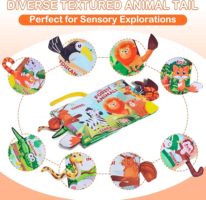 Baby Books 0-6 Months,Crinkle Books for Babies,Infant Tummy Time Toy High Contrast Sensory Book for Babies,Touch Feel Book for Newborn 0-6-6-12 Months Early Learning Toy