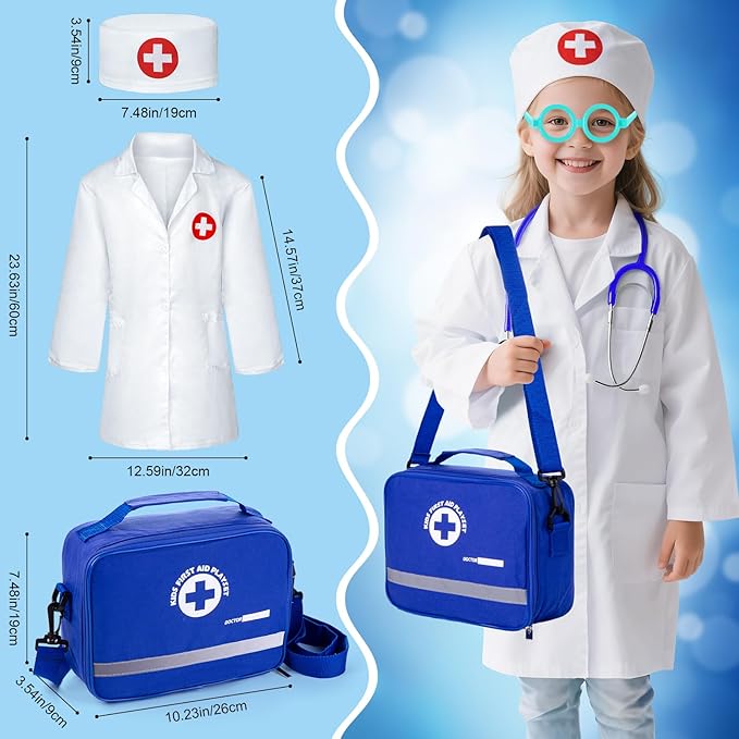 Doctor Kit for Kids, 35 Pcs Kids Doctor Kit for Toddlers 3-5 with Medical Storage Bag & Real Stethoscope, Pretend Play Doctor Set for Fun Role Playing Game