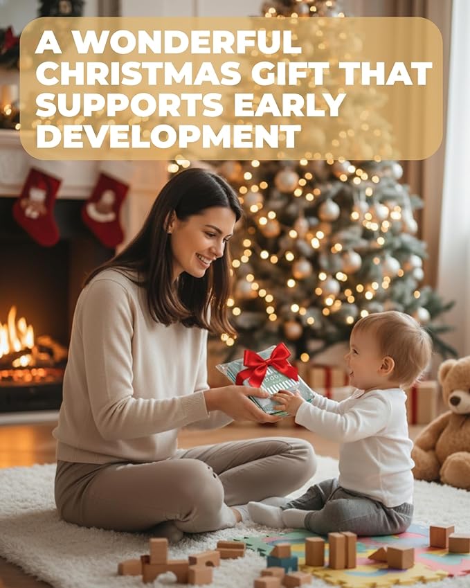 Cute Soft Baby Book with Mirror, Activities, Touch and Feel & Crinkle Pages - Interactive Sensory Cloth Toy for Babies 0-6, 6-12 & 12-18 Months - Adorable Animal Themes for Early Development