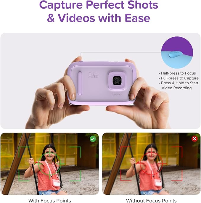 myFirst Camera 50 Kids' Digital Camera 20MP Photos 1080P Video, Purple