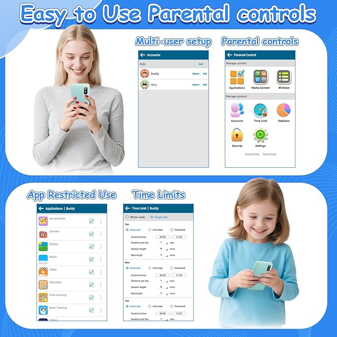 MINIBEAR Kids Toy Smartphone, 3.97" Toddler Dual Camera Learning Toys, 201+ Educational Games Play Phone No WiFi for Girls Boys 3-12 Christmas Birthday Gifts with 32g SD Card (Dinosaur)