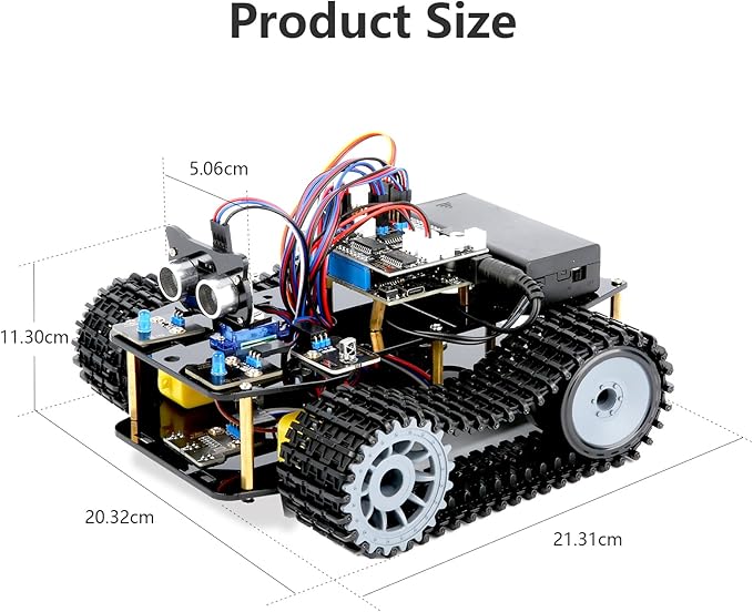 ACEBOTT Smart Robot Tank Car Kit with ESP32 for Arduino Robotics for Kids Ages 8-12 12-16 STEM Science Kits Coding Gifts for 8-16 Year Old Boys Girls Teens Cool Engineering Building Toys Unique Gifts