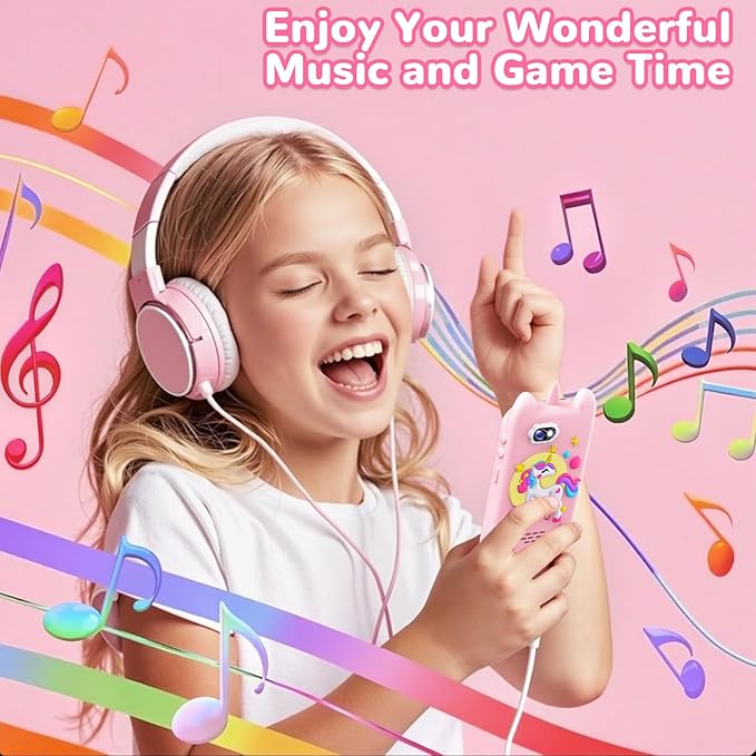 Lapare Kids Smart Phone Toy for Girls, 2.8" Touchscreen Cell Phone Learning Toy with Dual Camera, Game, Music Player and More, Perfect Christmas Birthday Gifts for Girls 3-10 Year Old (32GB)