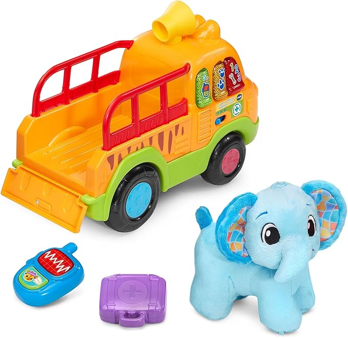 VTech Learn and Rescue Elephant Truck Pull Toy with Plush Elephant