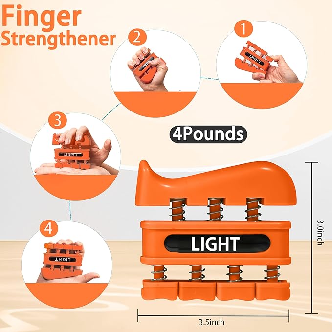 Grip Strength Trainer, Finger Strength Trainer for Grip Strength Training for Fingers, Wrists, and Hands for Home, Office, Gym, Climbing, Athletes, Musicians, and Therapy