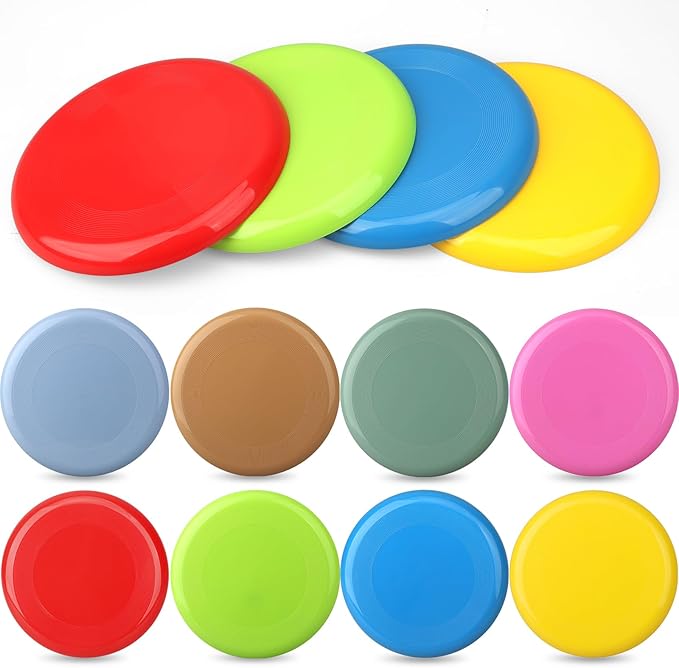 Sand Beach Toys Jumbo Thick 8" Flying Disc Toys For Kids Adults, Sport Yard Disc Game For Outdoor Beach Backyard, Lawn, Park Flying Ring Boys Girls Toss and Catch Game Party Favors Supplies(8 PACK)