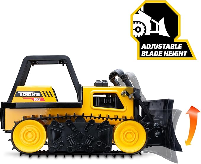 Tonka Steel Classics Bulldozer - Made with Steel & Sturdy Plastic, Yellow Toy Construction Truck, Boys and Girls, Kids, Toddlers, Ages 3+