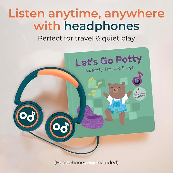 Cali's Books Potty Training Book Toddlers 1-3 - Musical Kids Books, Interactive Baby Sound Book, Headphone Jack, Educational Song Learning Toys, Singing Music Toy Babies, Toddler Resources Activities