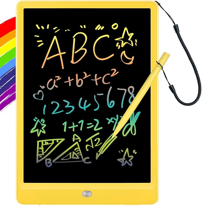 ORSEN LCD Writing Tablet 10 inch, Colorful Doodle Board Drawing Pad for Kids, Toddler Toys for Ages 2-4 5-7 Girls Boys Gifts (Yellow)