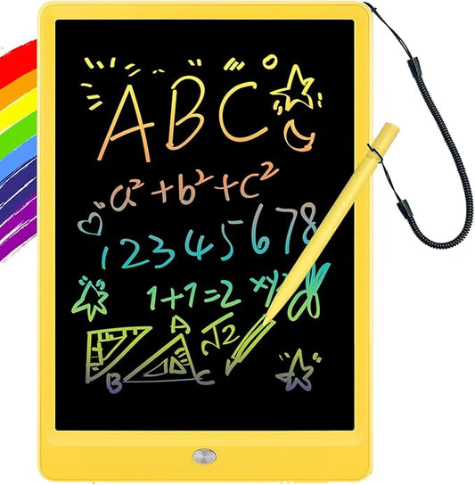 ORSEN LCD Writing Tablet 10 inch, Colorful Doodle Board Drawing Pad for Kids, Toddler Toys for Ages 2-4 5-7 Girls Boys Gifts (Yellow)