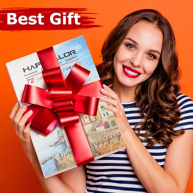 Hapikalor 72 Colored Pencils for Adult Coloring Books, Professional Coloring Pencils Set, Art Supplies for Drawing, Sketching, Gifts for Teens