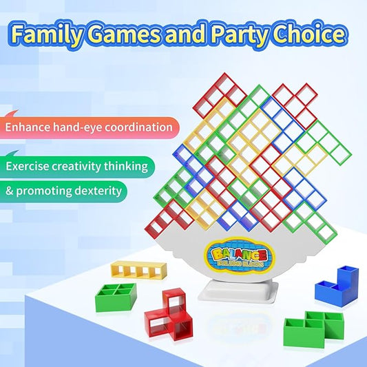 48 Pcs Game Gifts, Balance Stacking Blocks Game，Perfect for Family, Parties, Travel,Boys Girls Gifts，Novelty Toy Gift for Kids or Friends