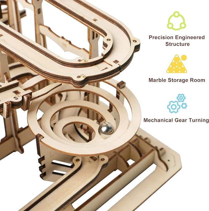 Marble Run 3D Puzzles Wooden Model Building Kits for Adults - Mechanical Puzzles Brain Teaser Educational Project DIY Crafts, for Adults Boys Ages 14+ (Pivot)