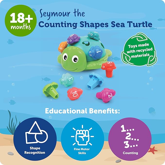 Learning Resources Seymour The Counting Shapes Sea Turtle, Toddler Learning Activities, Shape Sorter, Toddler Toy, Stacking Toys, Occupational Therapy, Fine Motor Games