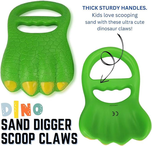 Liberty Imports 13 PCS Beach Sand Toys, Dinosaur Claw Hand Scoop Play Set with Bucket, Shovel Tools, Animal and Castle Sand Molds - Beach Sandbox Toys for Toddlers & Kids