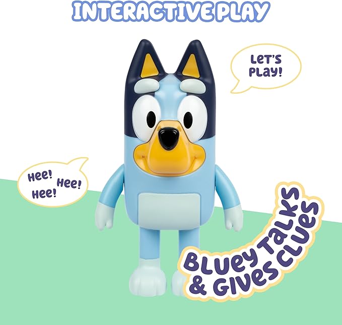 Bluey Game Hide and Seek Figure, Articulated, Musical Kids Figurines with Dance Mode, Interactive Play Toddler Figurine Toys for Ages 3+
