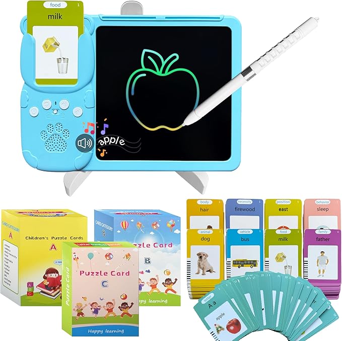 Talking Flash Cards for Toddlers - LCD Writing Tablet Kids - Drawing Tablet Toddler Toys 510 Sight Words Learning Montessori - Autism & Speech Therapy Toys - Kindergarten Gifts