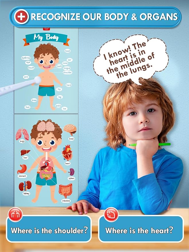 Lehoo Castle Doctor Kit for Toddlers 3-5, Kids Doctors Play Set, Pretend Play with Doctor Costume Toy Stethoscope Medical Kits for Girls Boys 3 4 5