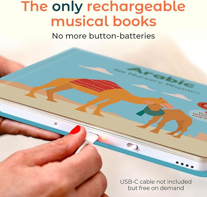 Calis Books Bilingual Nursery Rhymes Sound Book Babies and Toddlers. Interactive Musical Book for Children 1-3 and 2-4 (Arabic Nursery Rhymes)