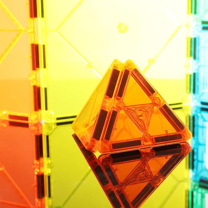 STEM Magnetic Tiles 70PCS Educational Toys for Kids Ages 3-8, Montessori Sensory Magnet Blocks for Toddlers, Classroom & Home Construction Kit