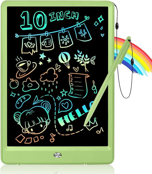 EooCoo LCD Writing Tablet for Kids, Christmas Stocking Stuffers for Toddler, 10 Inch Colorful Doodle Board Drawing Pad, Educational Learning Toys for Toddlers, No Mess for Travel Games Activities