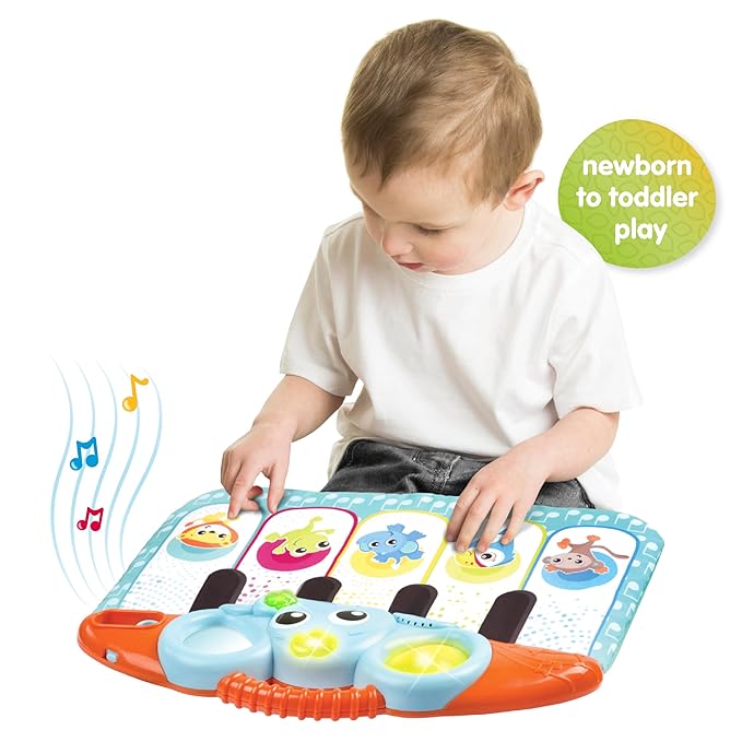 Playgro Melody 4-in-1 Music and Lights Baby Piano - Multi-Functional Kick Pad with Engaging Lights and Sounds for Babies 0+ Months - Musical Toy for On-The-Go Sensory Exploration & Developmental Fun
