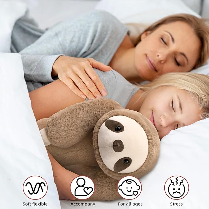 Niuniu Daddy Weighted Sloth Stuffed Animals for Anxiety, Large Plush Animal Pillow Kids Adults, 20in Cute Plushies Toy as Gifts Presents Christmas Birthday, Brown, SET-Above 3lb