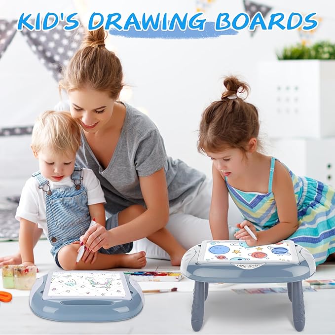 Toy for 1-2 Year Old Boys, Toddlers Toys with Magnetic Letters and Numbers, Art Easel for Kids 1 2 Year Old, Boy Birthday Christmas Gifts (Blue)