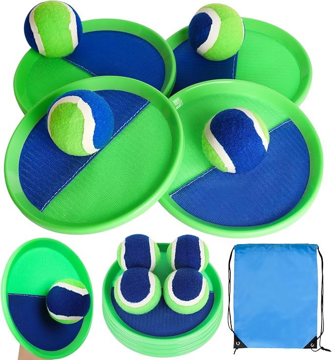 Outside Toys for Kids Ages 4-8-Ball Catch Games Lawn Game Paddle Toss-Upgraded Version Outdoo KidsToys for Age 3 4 5 6 7 8 + Years Old Boy Girl Family Christmas Birthday Gifts