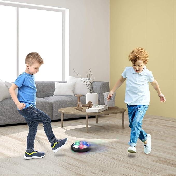 Hover Soccer Ball Boy Toy, Air Powered Floating Hover Soccers with LED Light, Kids Training Soccer Ball Indoor Outdoor Game, Birthday Gifts for Age 3 4 5 6 7 8-10 Years Old Boys Girls