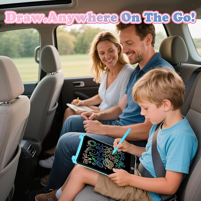 EooCoo Toddler Toys, LCD Writing Tablet for Kids 2 Pack, Kids Stocking Stuffers, Toddler Travel Essentials Drawing Pad, No Mess Coloring Books, Road Trip Activities, Age 3-5 Boy Girl Gifts - 10 Inch