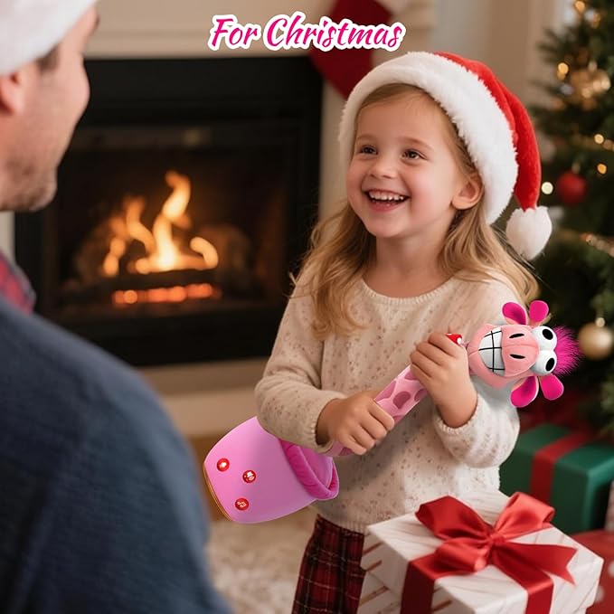 Stocking Stuffers Talking Dancing Giraffe Toy,Baby Gifts for Girls,Cool Stuff Toddler Baby Toys Tummy Time Singing,Hottest Pink Xmas Kids List,2025 Christmas Early Gift Ideas